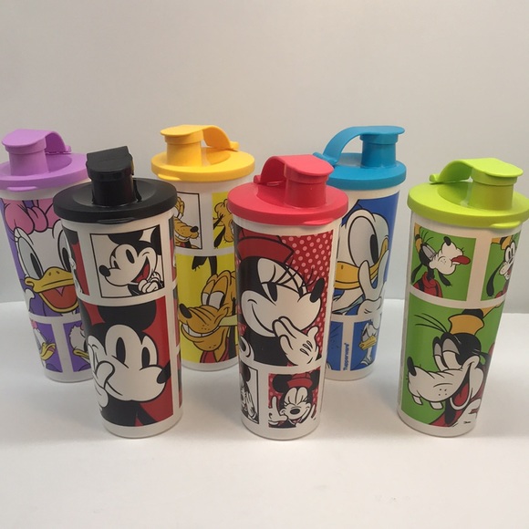 Disney Tupperware Tumblers Cup with Flip-Top Seal Set of 6 - Picture 2 of 16